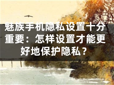 魅族手机隐私设置十分重要：怎样设置才能更好地保护隐私？