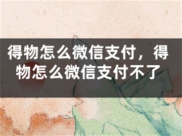 得物怎么微信支付，得物怎么微信支付不了