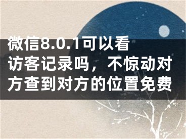 微信8.0.1可以看访客记录吗，不惊动对方查到对方的位置免费