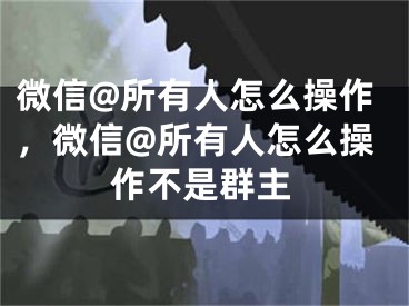 微信@所有人怎么操作，微信@所有人怎么操作不是群主