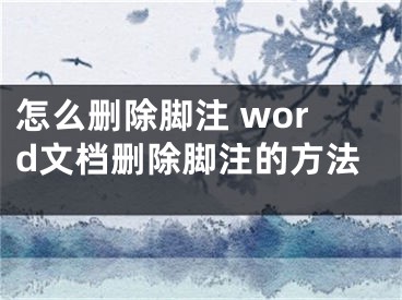 怎么删除脚注 word文档删除脚注的方法