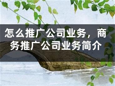 怎么推广公司业务，商务推广公司业务简介