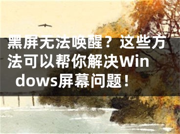 黑屏无法唤醒？这些方法可以帮你解决Windows屏幕问题！