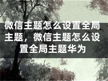 微信主题怎么设置全局主题，微信主题怎么设置全局主题华为