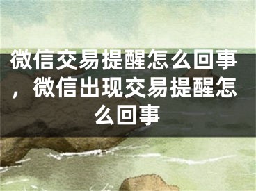 微信交易提醒怎么回事，微信出现交易提醒怎么回事