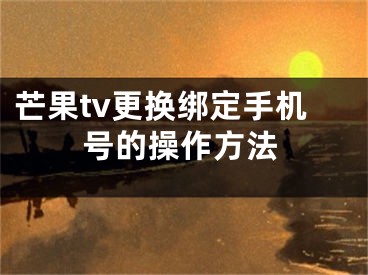 芒果tv更换绑定手机号的操作方法