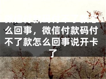 微信付款码付不了款怎么回事，微信付款码付不了款怎么回事说开卡了