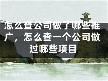 怎么查公司做了哪些推广，怎么查一个公司做过哪些项目