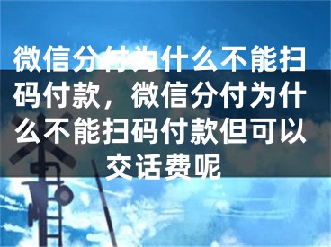 微信分付为什么不能扫码付款，微信分付为什么不能扫码付款但可以交话费呢