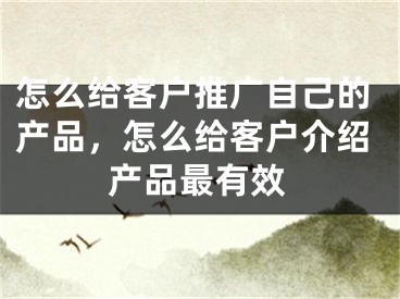 怎么给客户推广自己的产品，怎么给客户介绍产品最有效