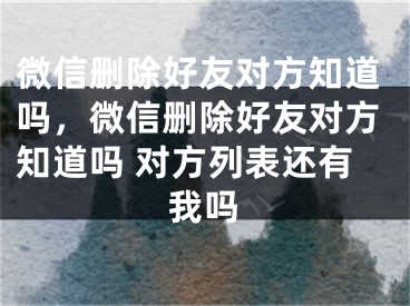 微信删除好友对方知道吗，微信删除好友对方知道吗 对方列表还有我吗