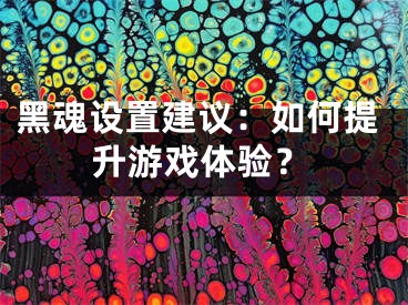 黑魂设置建议：如何提升游戏体验？