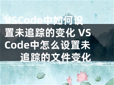 VSCode中如何设置未追踪的变化 VSCode中怎么设置未追踪的文件变化