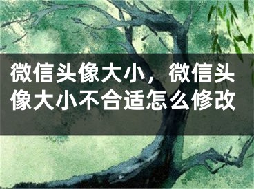 微信头像大小，微信头像大小不合适怎么修改
