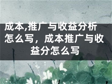 成本,推广与收益分析怎么写，成本推广与收益分怎么写