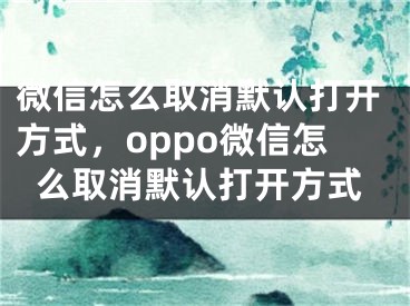 微信怎么取消默认打开方式，oppo微信怎么取消默认打开方式