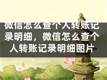 微信怎么查个人转账记录明细，微信怎么查个人转账记录明细图片