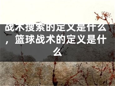 战术搜索的定义是什么，篮球战术的定义是什么