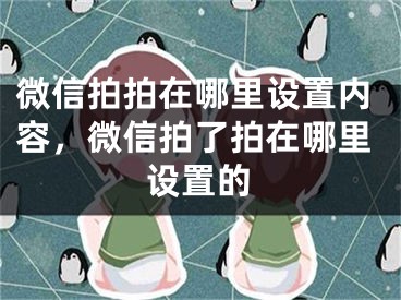 微信拍拍在哪里设置内容，微信拍了拍在哪里设置的