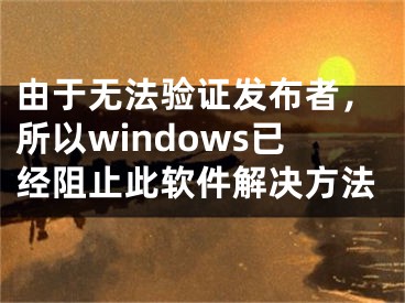 由于无法验证发布者，所以windows已经阻止此软件解决方法