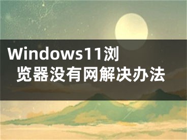 Windows11浏览器没有网解决办法