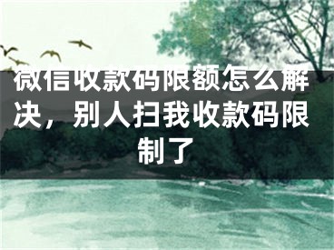 微信收款码限额怎么解决，别人扫我收款码限制了