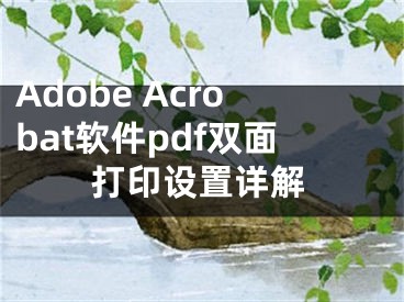 Adobe Acrobat软件pdf双面打印设置详解