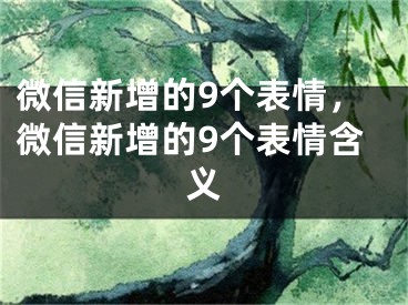 微信新增的9个表情，微信新增的9个表情含义