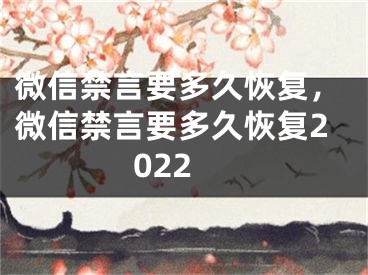 微信禁言要多久恢复，微信禁言要多久恢复2022