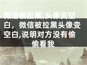 微信被拉黑,头像变空白，微信被拉黑头像变空白,说明对方没有偷偷看我