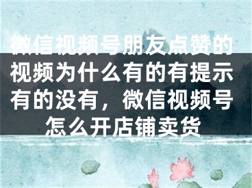 微信视频号朋友点赞的视频为什么有的有提示有的没有，微信视频号怎么开店铺卖货