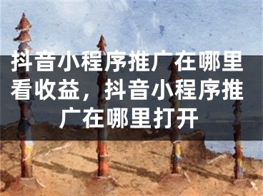 抖音小程序推广在哪里看收益，抖音小程序推广在哪里打开