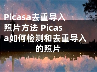 Picasa去重导入照片方法 Picasa如何检测和去重导入的照片