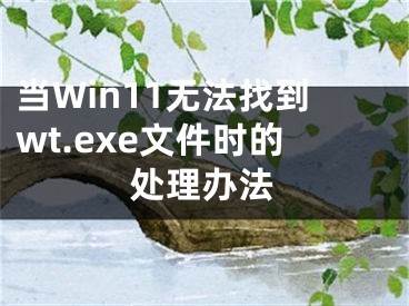 当Win11无法找到wt.exe文件时的处理办法