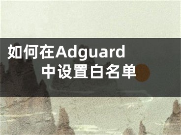 如何在Adguard中设置白名单