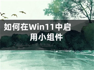 如何在Win11中启用小组件