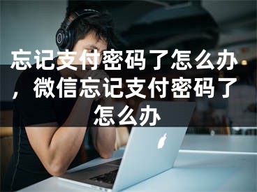 忘记支付密码了怎么办，微信忘记支付密码了怎么办