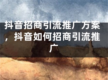 抖音招商引流推广方案，抖音如何招商引流推广