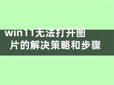 win11无法打开图片的解决策略和步骤