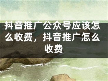 抖音推广公众号应该怎么收费，抖音推广怎么收费