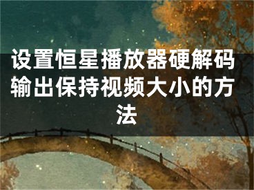 设置恒星播放器硬解码输出保持视频大小的方法