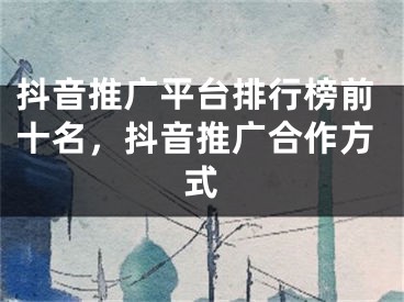 抖音推广平台排行榜前十名，抖音推广合作方式 