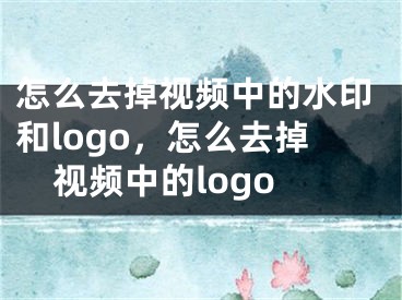 怎么去掉视频中的水印和logo，怎么去掉视频中的logo