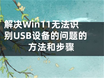 解决Win11无法识别USB设备的问题的方法和步骤