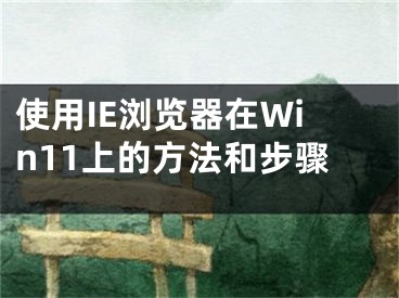 使用IE浏览器在Win11上的方法和步骤