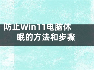 防止Win11电脑休眠的方法和步骤