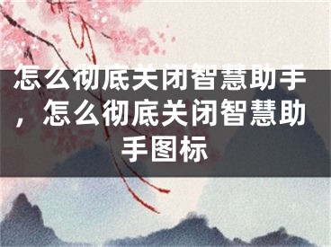 怎么彻底关闭智慧助手，怎么彻底关闭智慧助手图标