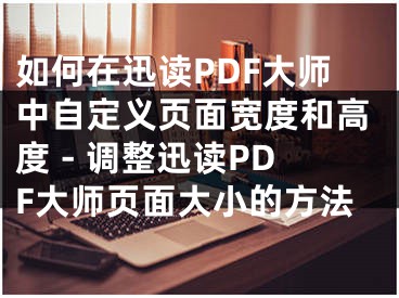 如何在迅读PDF大师中自定义页面宽度和高度 - 调整迅读PDF大师页面大小的方法