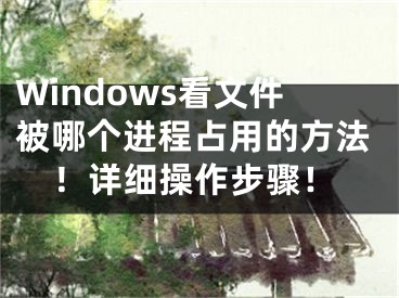 Windows看文件被哪个进程占用的方法！详细操作步骤！