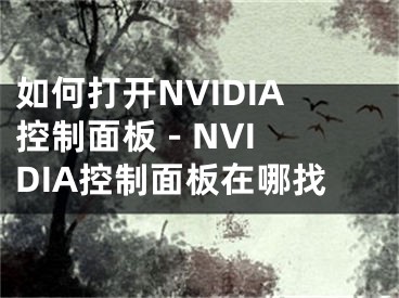 如何打开NVIDIA控制面板 - NVIDIA控制面板在哪找